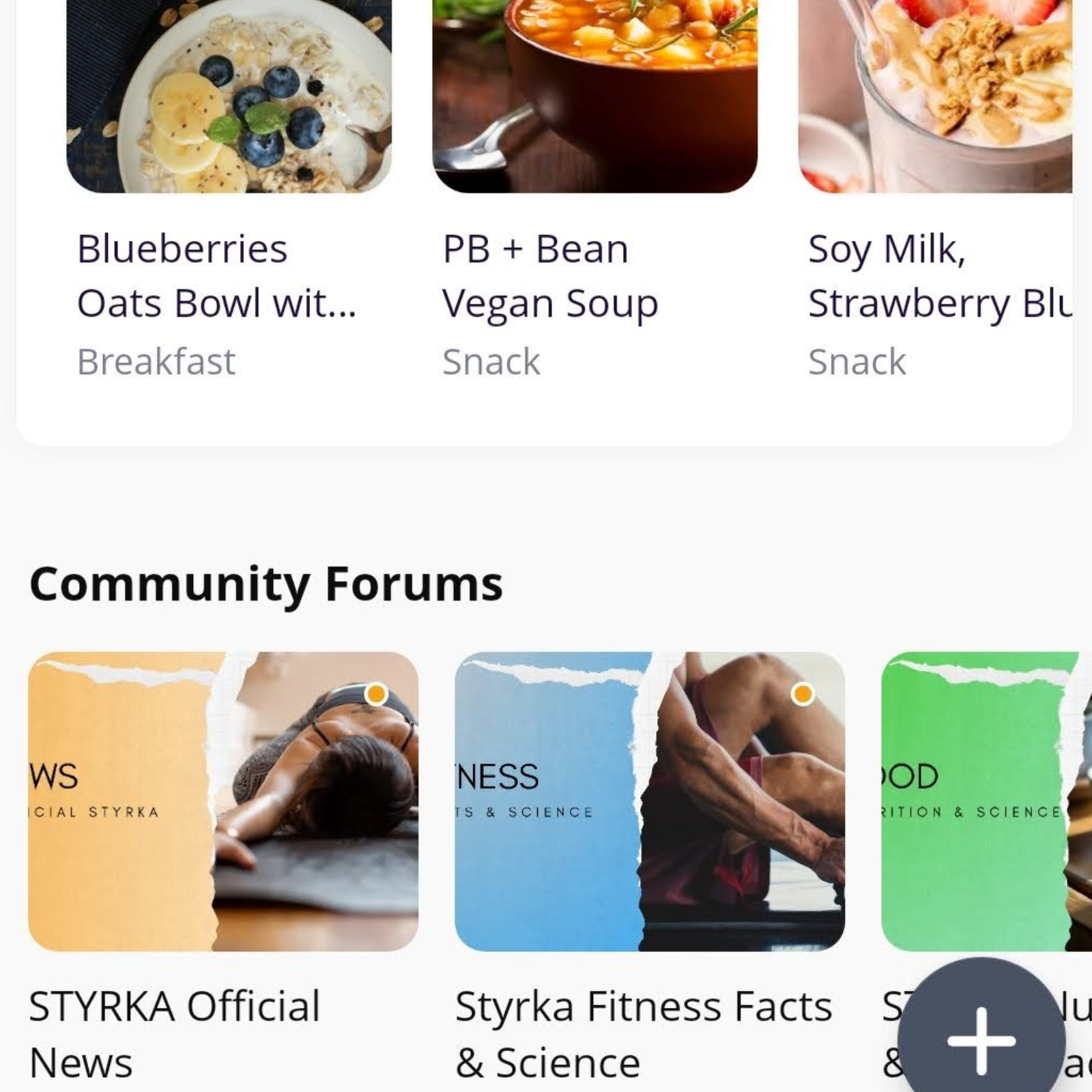 STYRKA App + Coaching.  Exercise videos, Food Plans, Health, Coaching, Fitness Plans, Articles. Community, Progress.